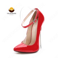 《905》Customized Plus Size Women Pumps Ankle Strap High-Heeled Shoes Ladies Prom Heel Pointed Toe Sti