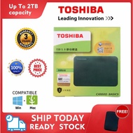 [พร้อมสต็อก] ฮาร์ดไดรฟ์ภายนอก Toshiba 1TB / 2TB Harddisk Canvio External HDD USB 3.0 - Black Mobile Hard Disk PORTABLE