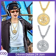 Hip-Hop Necklace Hip-Hop Style Rapper Jewelry Necklace Gold Silver Dollar Pattern Jewelry Necklace D