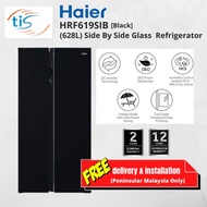 Haier 628L Side By Side Glass Refrigerator HRF619SIB