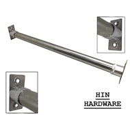 HIN Stainless Steel Towel Rod Straight Socket End to End (2 Ft, 3 Ft, 4 Ft, 5 Ft) 3/4" Rod Size for 