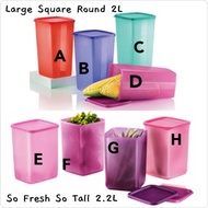 Tupperware 2L Large Square Round | 2.2L so fresh tall