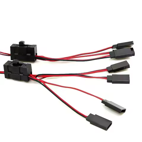 1 To 3 Y Wire 1 drag 2 drag 4 switch Servo Extension Cable LED Light Control Power Switch for JR Fut