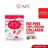 AFC Hanamai Porcine Collagen Sachet Powder - Brighten Heal Hydrate &amp; Improve Skin Texture + Strong Healthy Shiny Hair • Made in Japan • 30 Sachets