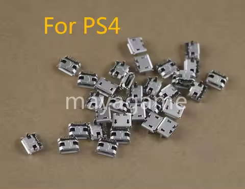 500pcs New Long Pin Power Joystick Connector Port Power Charger Socket Mini USB Data For PS4 Wireles