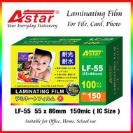 Astar 55mmx86mm Laminating Film / Plastik Laminate / Laminate Film /