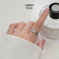 Yours by Jo S925 Sterling Silver Sleek Icebar Adjustable Ring