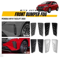 MTTO  Perodua Myvi 2022 Facelift Exterior Front Bumper Fog Running Lights Frame Cover Accessories Multiple Choice
