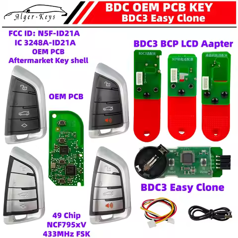 Algernon-keys BDC KEY Original PCB BDC Smart key BDC3 BCP LCD Key Easy clone Adapter no need device 