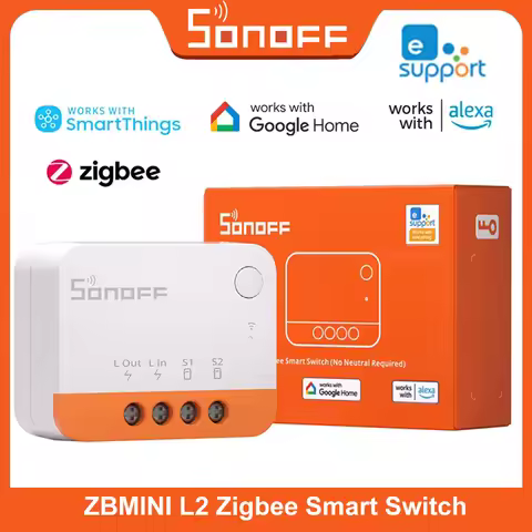 SONOFF ZBMINI L2 Zigbee Smart Switch No Neutral Wire Required 1-Gang Two-Way Control via eWeLink APP