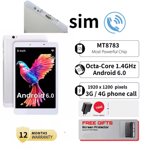 8 INCH Phone Call Tablet PC 2GB RAM 16GB ROM T8 3G Android 6.0 MT8783- Octa-Core 1.4GHz 2 x SIM Car