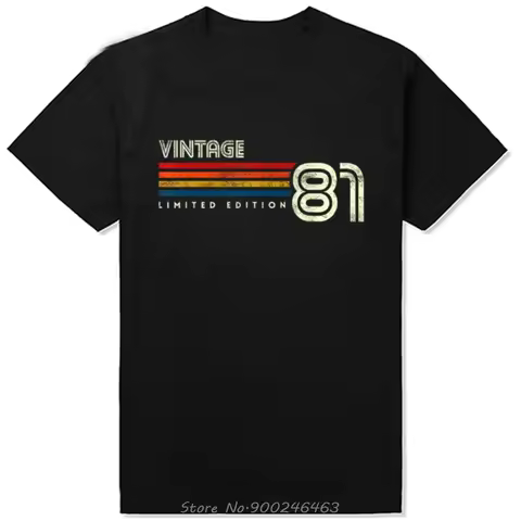 Funny Vintage Retro 1981 Limited Edition Classic T-shirt Summer Graphic Streetwear Tees Birthday Gif