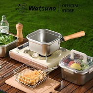 Watsuno 6-piece 304 stainless steel deep fryer, portable multi-functional fryer 蒸锅油炸锅