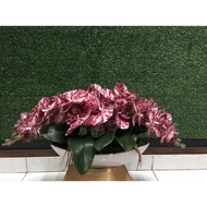 Orkid latex siap gubah (4 tangkai 2 daun)