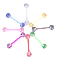 [MAKY] 8PCS/Set Colorful Glitters Acrylic Barbell Ball Tongue Rings Piercing Jewelry SG