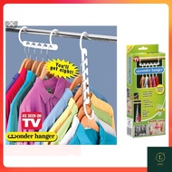 Wonder Hanger Triples Closet Space Cupboard Organizer Save & Maximises Wardrobe Space (8 pieces/box)