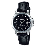 นาฬิกา รุ่น Casio นาฬิกาข้อมือผู้หญิง สายหนัง สีดำ รุ่น LTP-V004L-1A ( Silver ) จากร้าน MIN WATCH