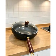 Heavy Duty Big Belly Wok Pan with Single Handle & Hook Holder