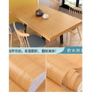 Wallpaper Dinding Sticker Motif Kayu Serat Triplek Coklat