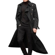 WGBHearyo Men Trench Long Casual Coats Winter Warm Parka Jacket Lapel Overcoat Outwear Top