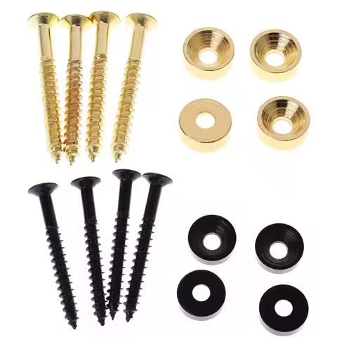 F2TC 4Pcs Electric Guitar Bass Neck Mounting Ferrules and Screws Guitar Bass Parts