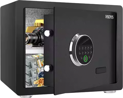 Biometric Fingerprint Safe - 1.2 Cubic Feet, Home Safe Box with Digital Keypad, Steel Lock Box for H