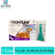 Frontline Plus nhỏ gáy hết ve rận bọ chét cho chó (size 20-40kg) - Lẻ 1 tuyp. ( 1 tubes. no box)