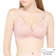Wacoal Curve Diva บราไร้โครงเก็บกระชับ สาวคัพใหญ่ รุ่น WB7545 สีเนื้ออมชมพู (PN)