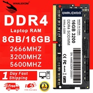 Whalekom DDR4/DDR5 RAM Notebook 8GB 16GB 2666Mhz 3200Mhz 5600Mhz SODIMM For Laptop Memory