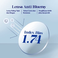 Berrybarton - Lensa Anti Blueray index 1.74 Super Tipis dan Ringan (Minus/-4.00 s/d 12.00 Cyl 0 s/d 