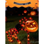 Halloween Decoration Luminous Spider Outdoor Scene Decoration Haunted House Decoration Plush Spider 