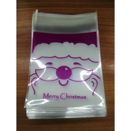 Mawin Shop Retail Cookie Bags Christmas Print 99 Pieces Per Pack Single Bag Snack Adhesive Tape Real