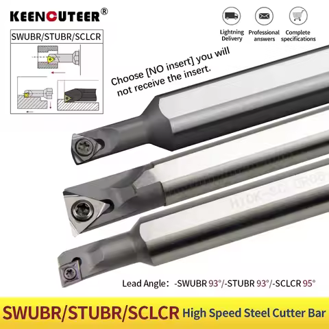 HSS Large Handle Small Head Turning Tool Bar H06K-STUBR06/H1005K-SWUBR06/H10K-SCLCR06-16 Carbide Ins