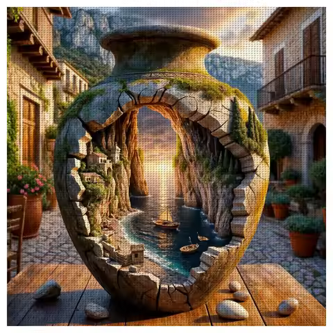 ThreadLux Counted Cross Stitch Kit 40x40cm/11.8x15.7in Easy-to-Follow Holiday Gift Family Decorative