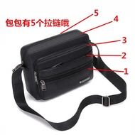 russet japan bag denim bag 2023 New Men's Multi-Layer Zipper Crossbody Small Bag Women's Business Collection Wallet Shoulder Bag Nylon Canvas Bag