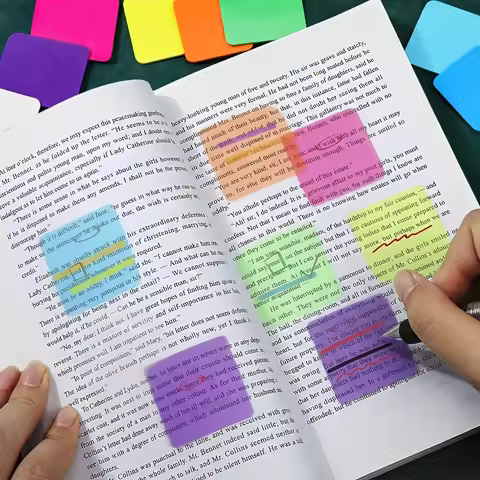 160 Sheets Transparent Sticky Notes,8 Packs Self-Adhesive Memo Pad,Translucent Notes for Reading Hig
