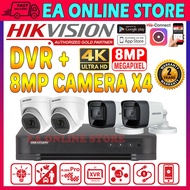 HIK HIKVISION 8MP 4-CHANNEL CCTV Ultra HD 4K 8.0MP 4CH DVR + Camera Package SET P2P View phone suppo