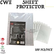 CWE A4 SHEET PROTECTOR / EXTRA THICK / CWE590 / A4 CLEAR SHEET PROTECTOR TRANSPARENT (READY STOCK)