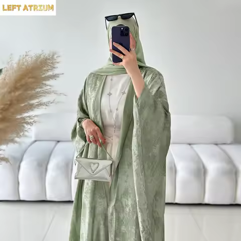 Fashion Elegant Dubai Turkish Abaya Dress Women Muslim's Women Muslim Kimino Dress Abayas Open Front
