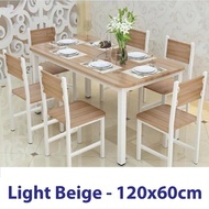 Meja makan Dining table set chair 4 / 6 seater dinning marble design Kerusi makan moden Modern beige