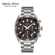 Solvil et Titus Modernist Chronograph Quartz in Black Dial and Stainless Steel Bracelet Men Watch W0