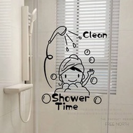 Ready Straw Cartoon Cartoon Toilet Bathroom Bathroom Glass Door Sticker Household Bath Shower Room S