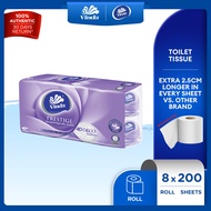 Vinda Prestige 4D Deco Embossed Toilet Tissue (8 rolls x 200s) (1600 sheets) - Strong Absorbent Tiss