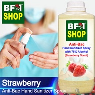 Anti Bacterial Hand Sanitizer Spray with 75% Alcohol - Strawberry Anti Bacterial Hand Sanitizer Spray - 1L
