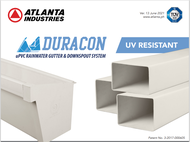 ATLANTA DURACON PVC GUTTER , DOWNSPOUT AND fittings 2.5x4 and 3x4