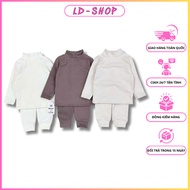 Set of 3 sets of thermal fleece zips in beige brown tone and cream neck 3cm to keep your baby warm -