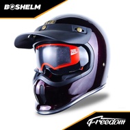 Boshelm Helm Njs Freedom Solid Red Cooper Helm Full Face Sni