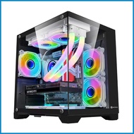 ↔ ☀️ ✰ KENLEI KEYTECH Robin Cube DUAL CHAMBER CASE MICRO ATX MINI ITX Desktop Gaming PC Case temper