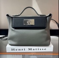 Hermes Mini 2424 Hermes mini 2424  積雨雲灰拼黑 W刻