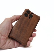 胡桃木 iPhone MagSafe系列 全實木木製按鈕手機殼